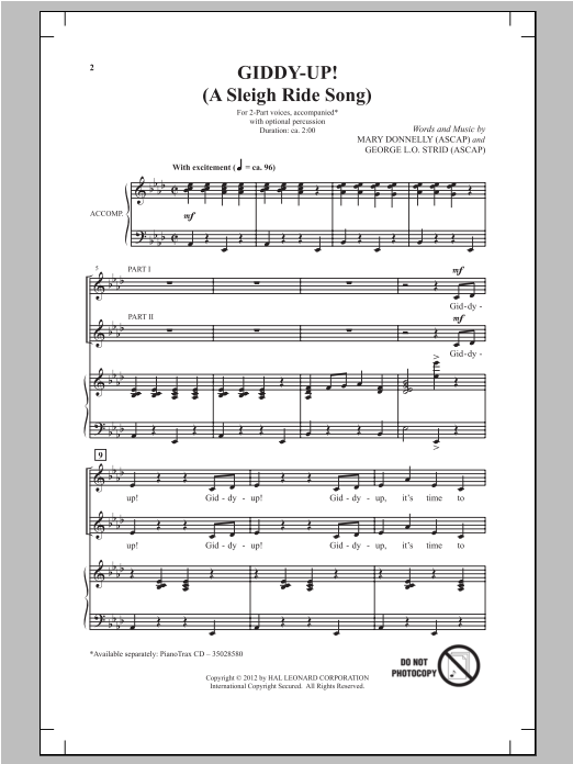 Mary Donnelly Giddy-Up! Sheet Music