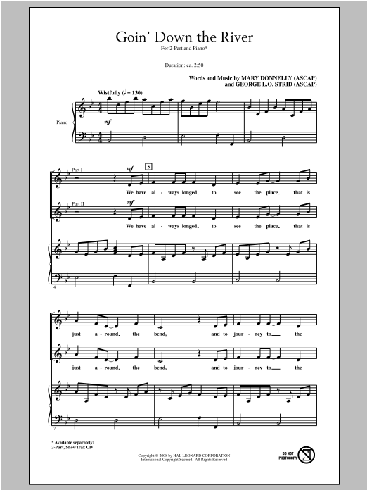 Mary Donnelly Goin' Down The River Sheet Music