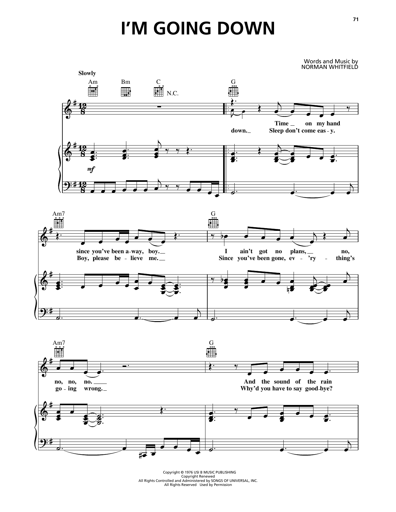 Mary J. Blige I'm Going Down Sheet Music
