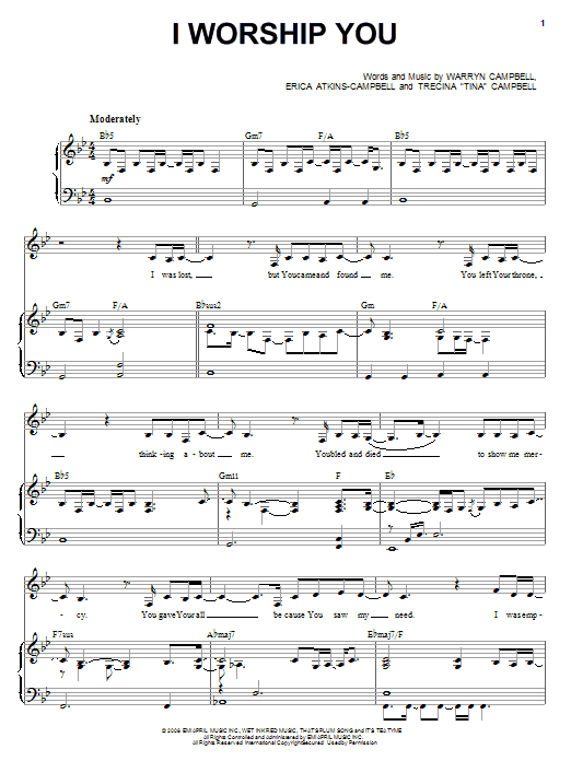Mary Mary I Worship You Sheet Music