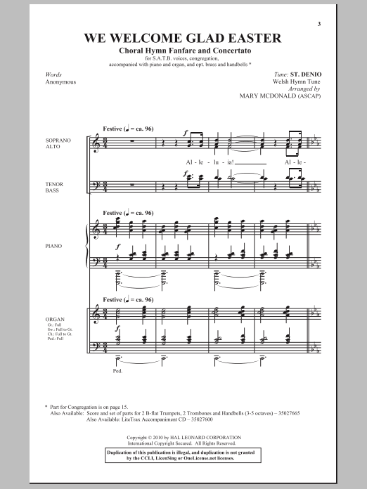 Mary McDonald We Welcome Glad Easter Sheet Music