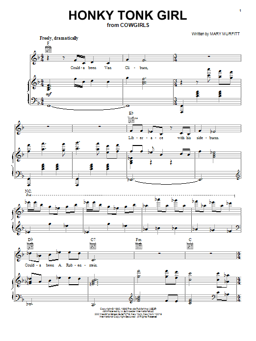 Mary Murfitt Honky Tonk Girl Sheet Music