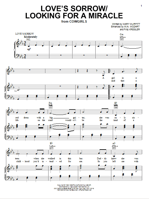 Mary Murfitt Love's Sorrow/Looking For A Miracle Sheet Music