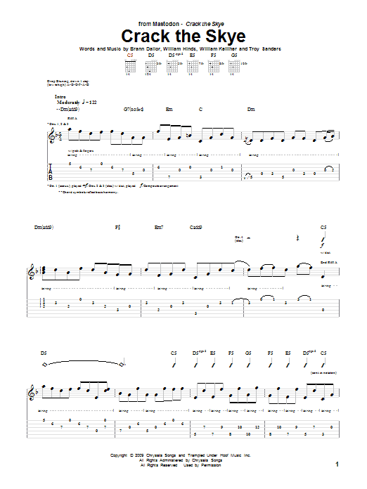 Mastodon Crack The Skye Sheet Music