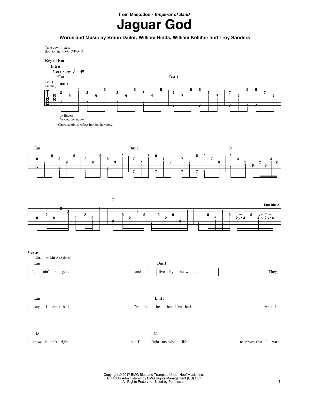 Mastodon Jaguar God Sheet Music