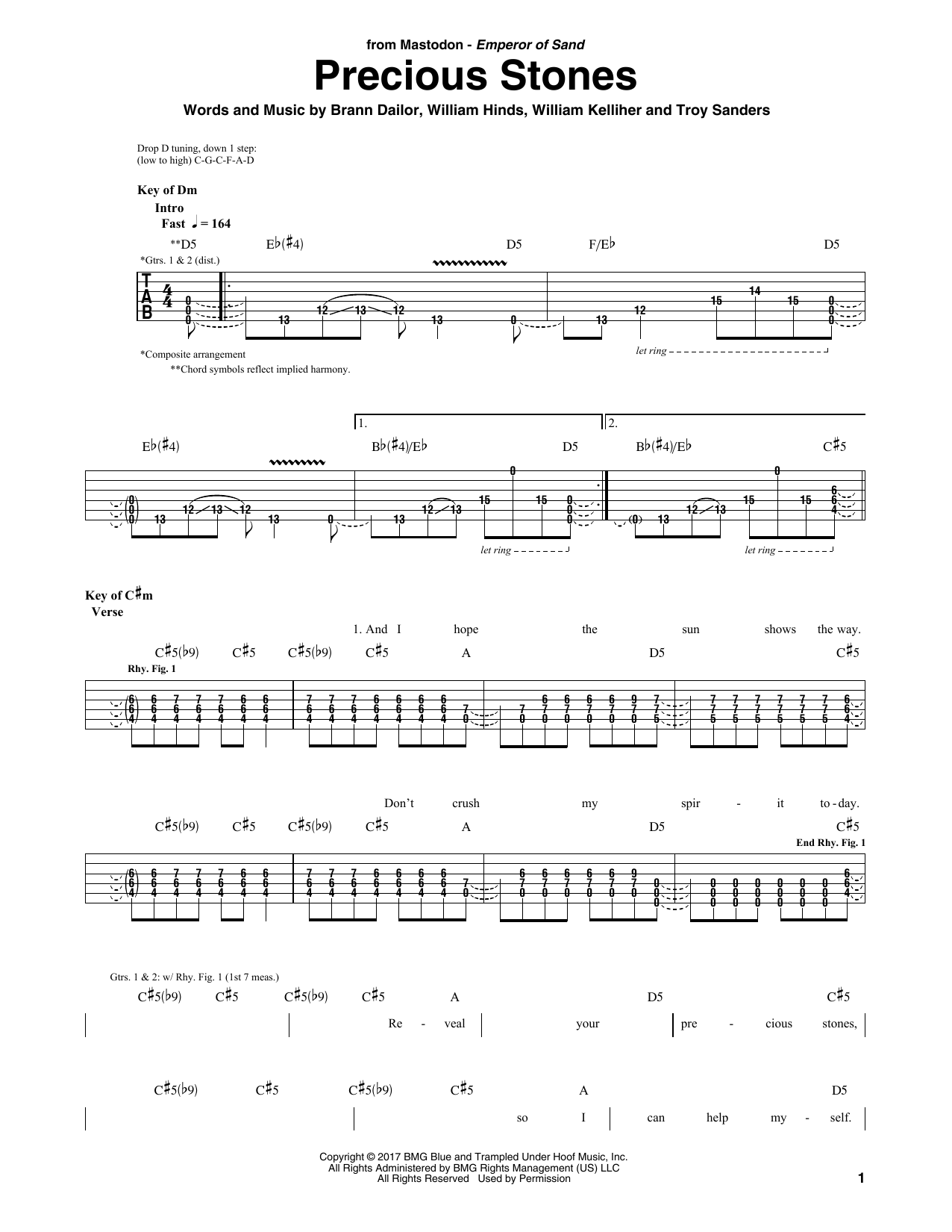 Mastodon Precious Stones Sheet Music