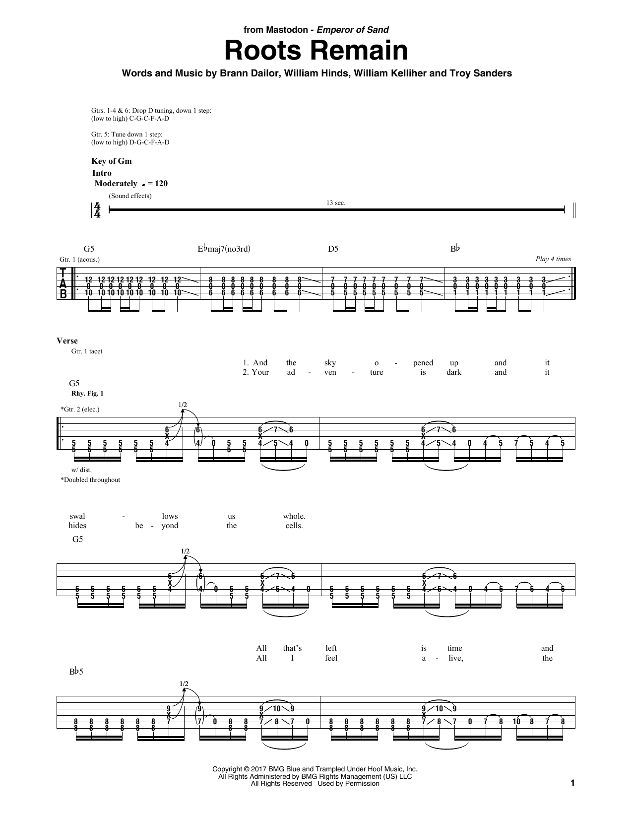 Mastodon Roots Remain Sheet Music