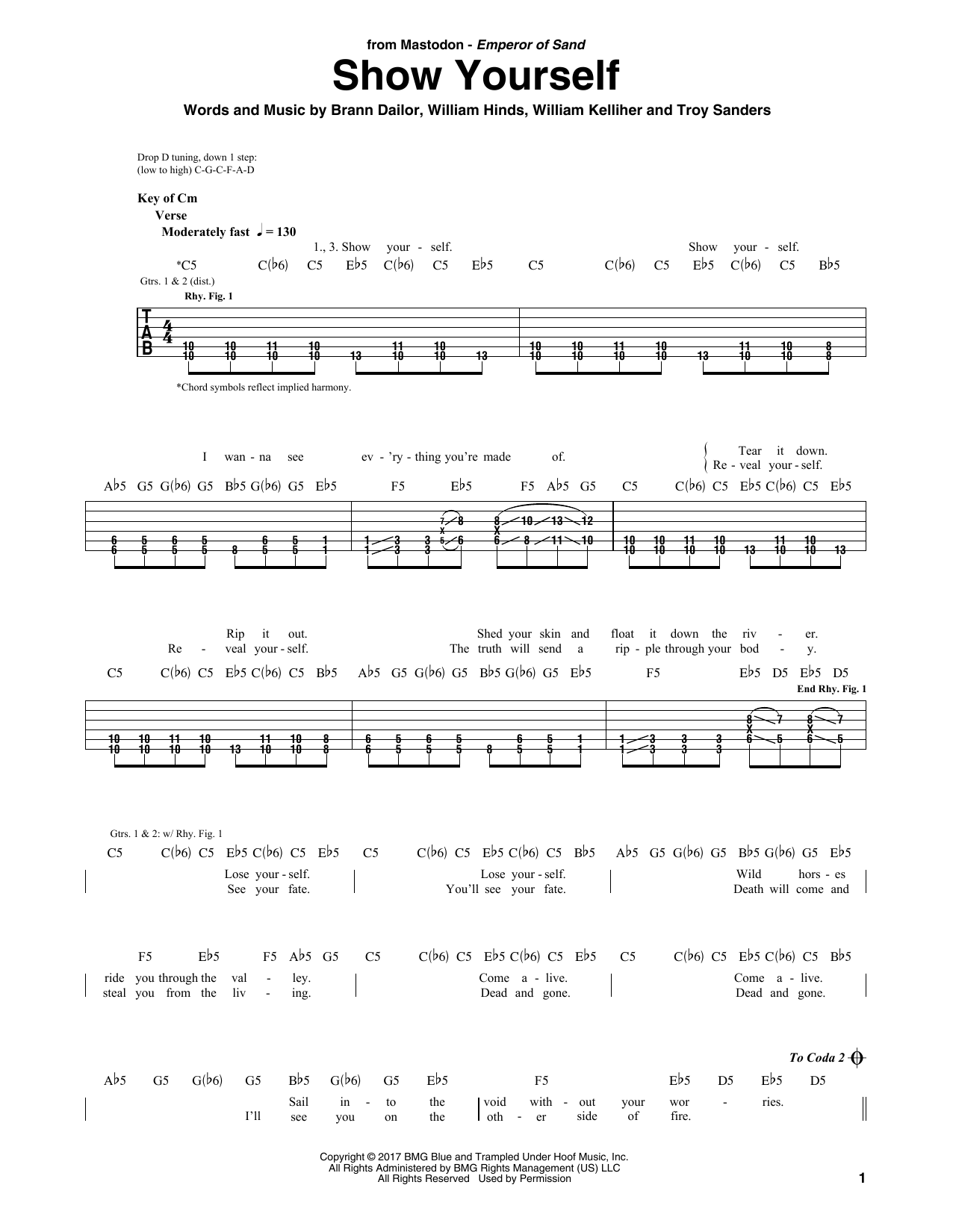 Mastodon Show Yourself Sheet Music