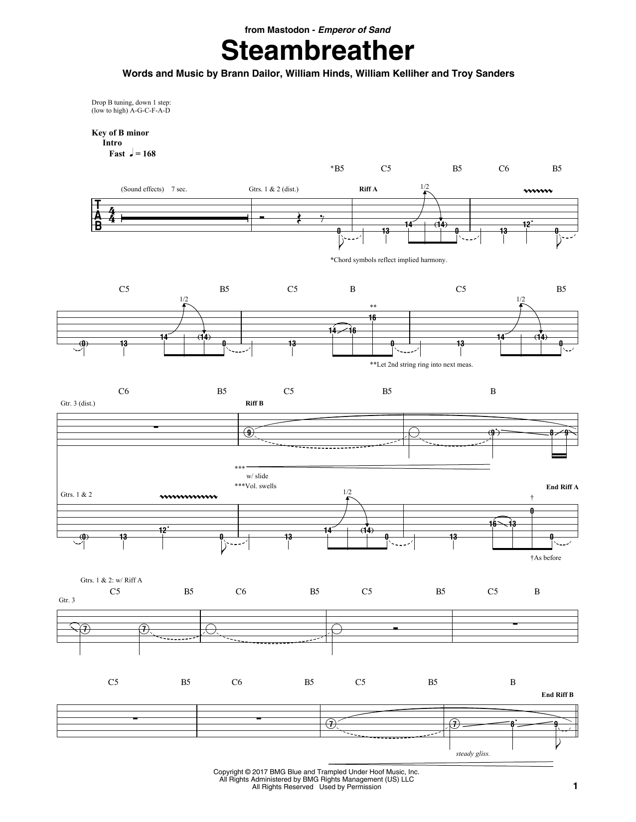 Mastodon Steambreather Sheet Music