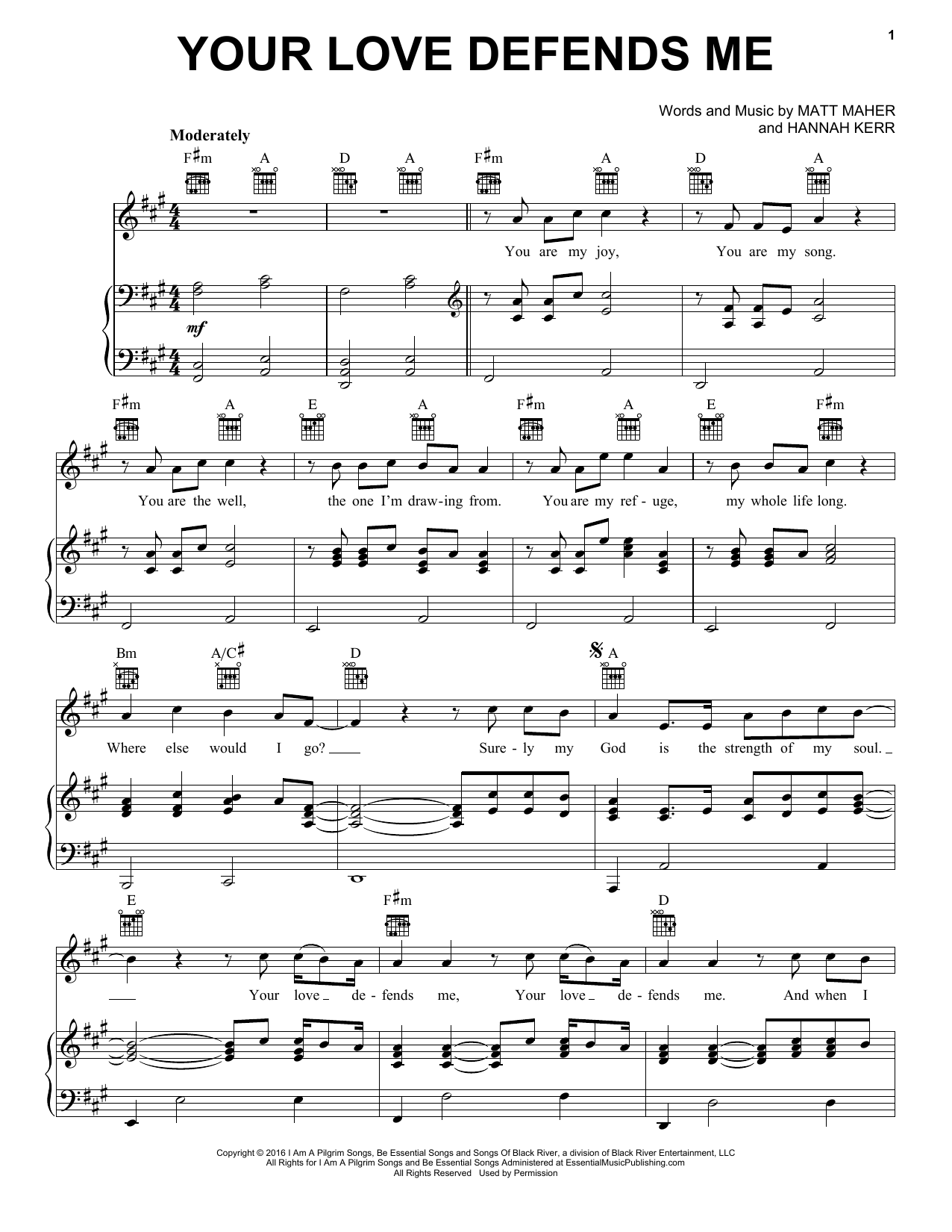 Matt Maher Your Love Defends Me Sheet Music