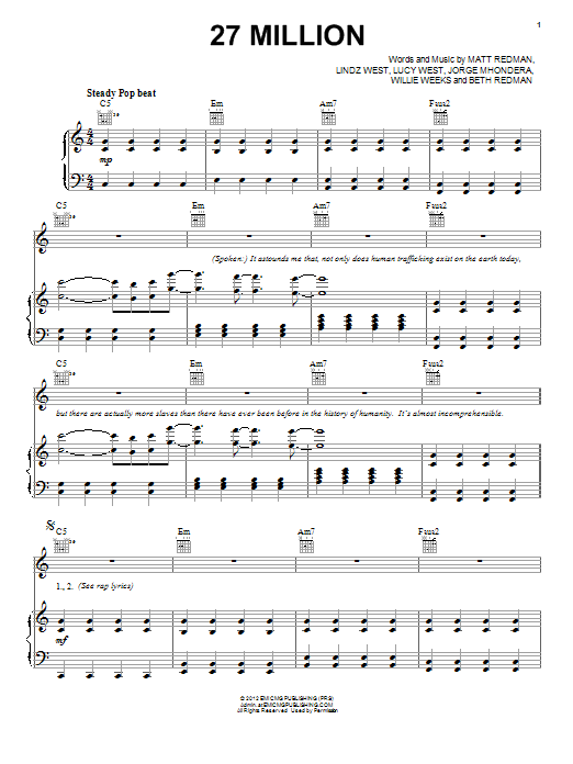 Matt Redman 27 Million Sheet Music