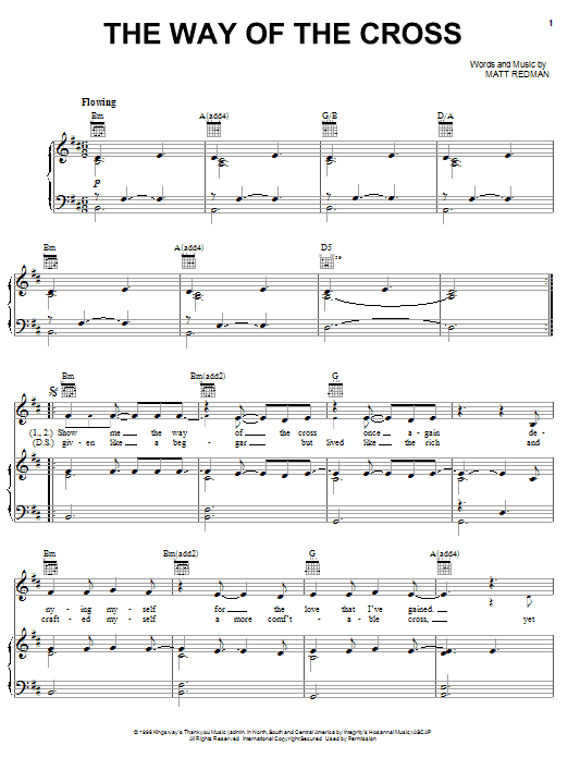 Matt Redman The Way Of The Cross Sheet Music