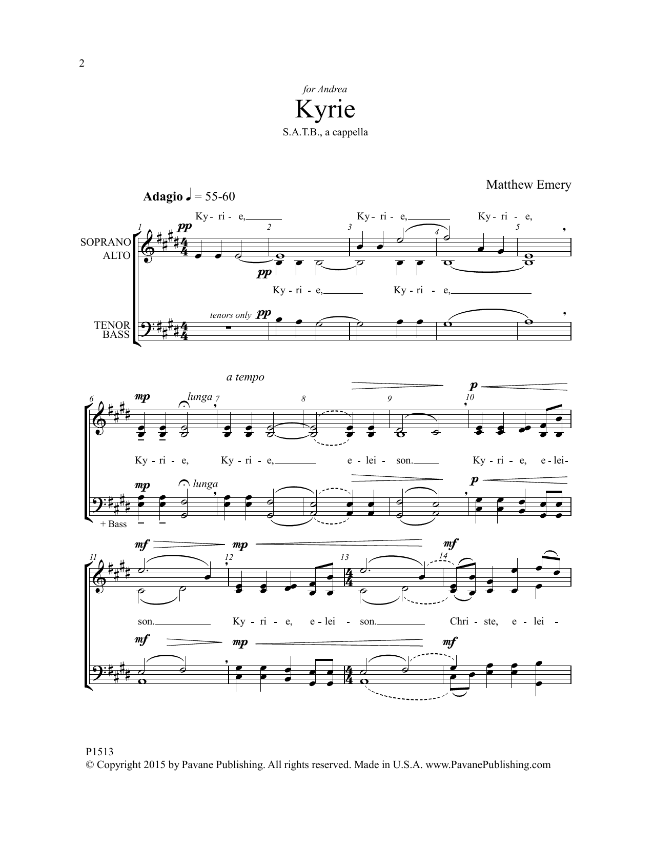 Matthew Emery Missa Brevis Boreal Sheet Music
