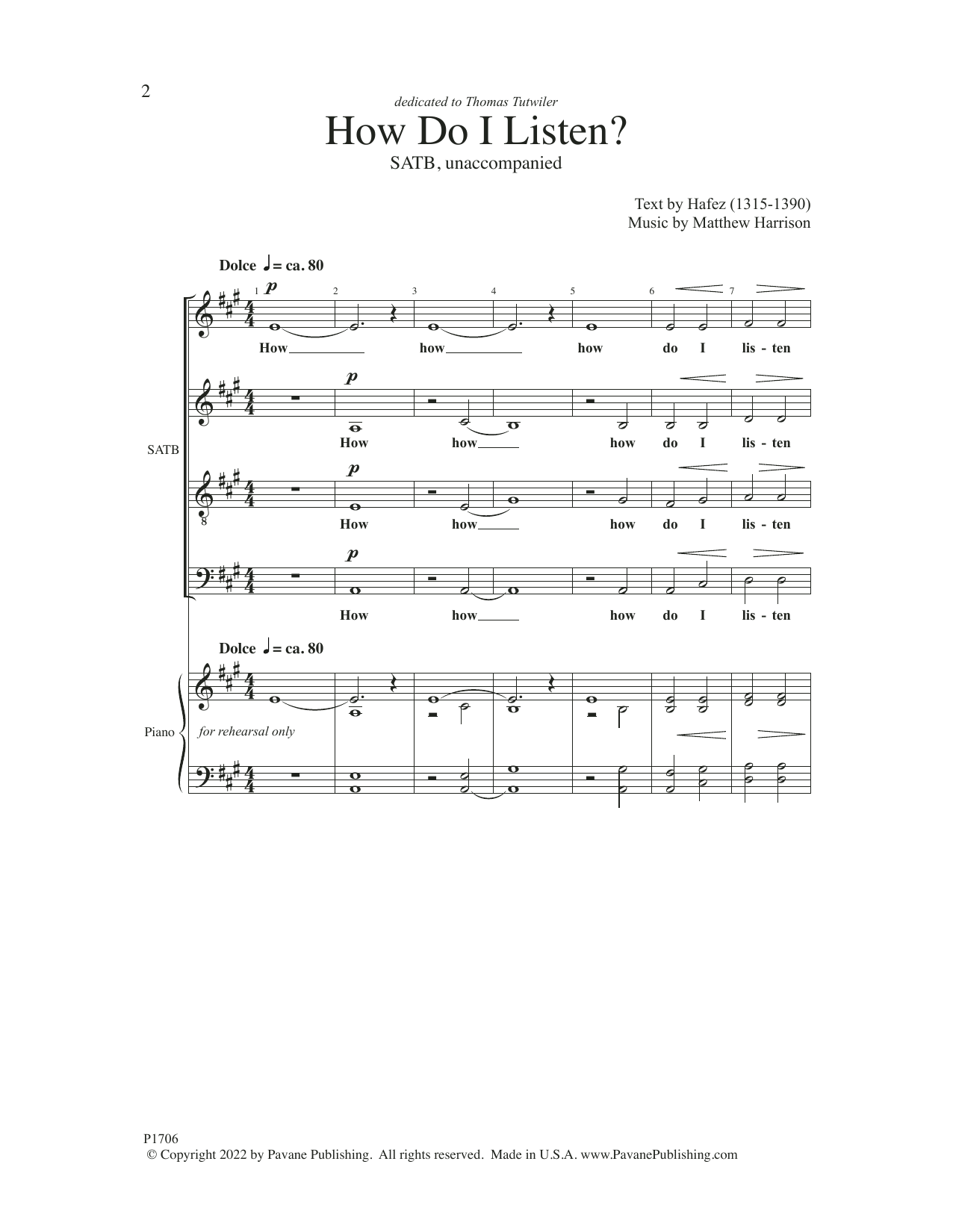 Matthew Harrison How Do I Listen? Sheet Music