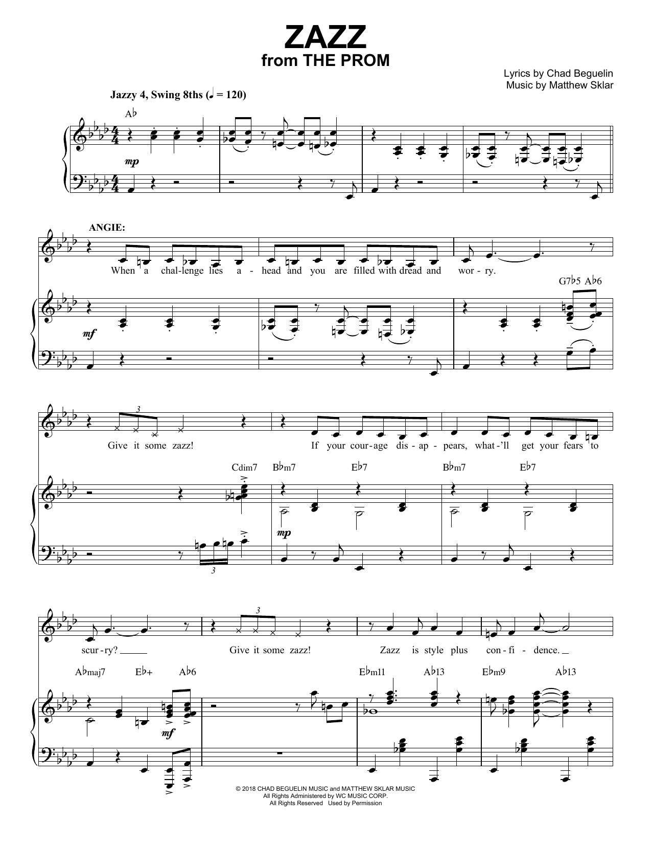 Matthew Sklar & Chad Beguelin Zazz (from The Prom: A New Musical) Sheet Music