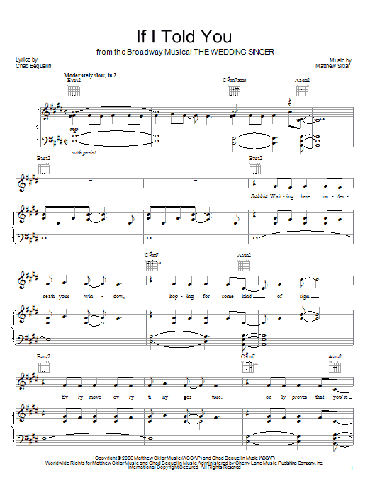 Matthew Sklar If I Told You Sheet Music