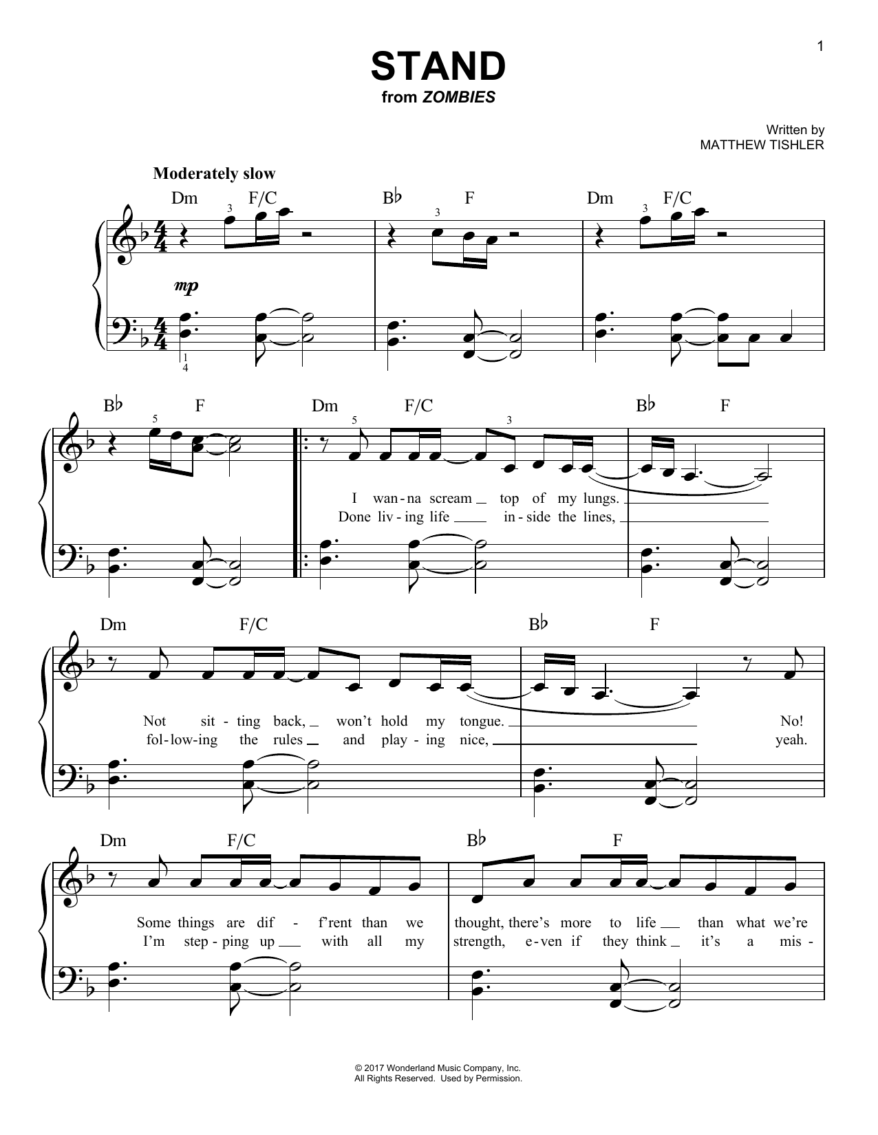 Matthew Tichler Stand (from Disney's Zombies) Sheet Music