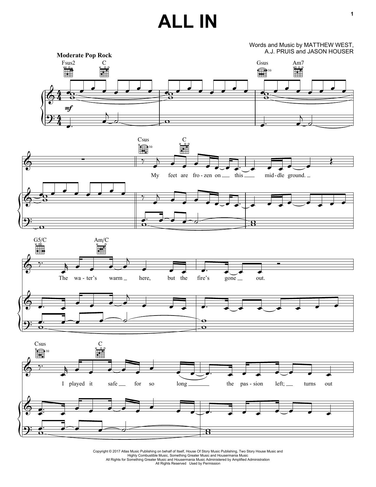 Matthew West All In Sheet Music