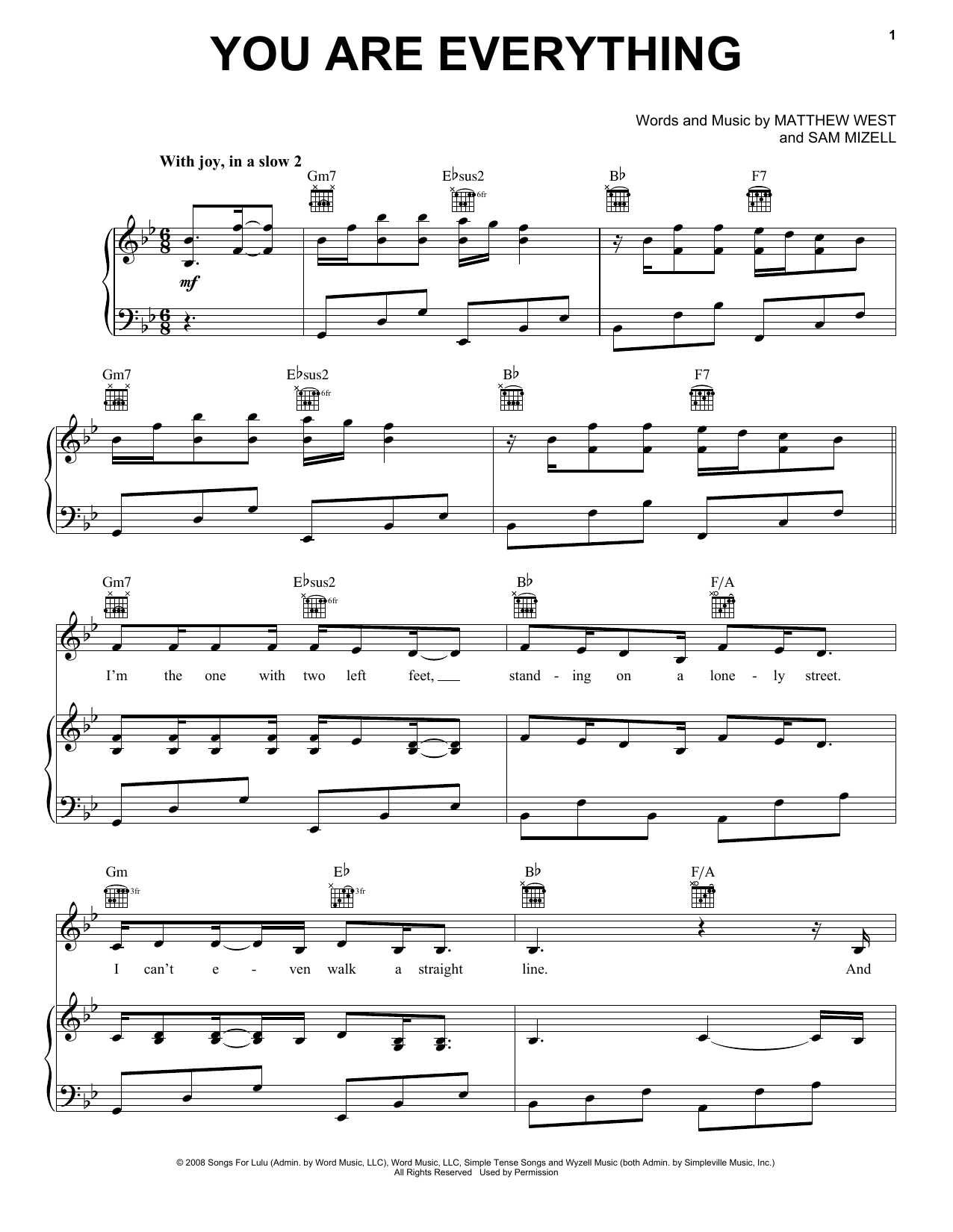 Matthew West You Are Everything Sheet Music
