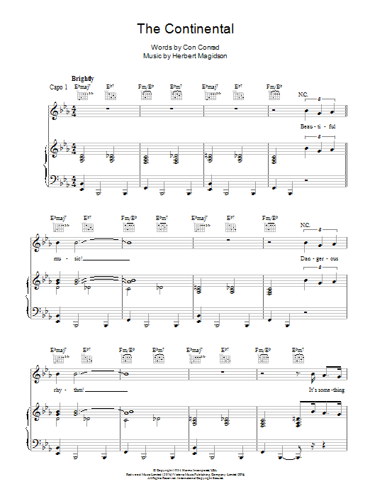 Maureen McGovern The Continental Sheet Music