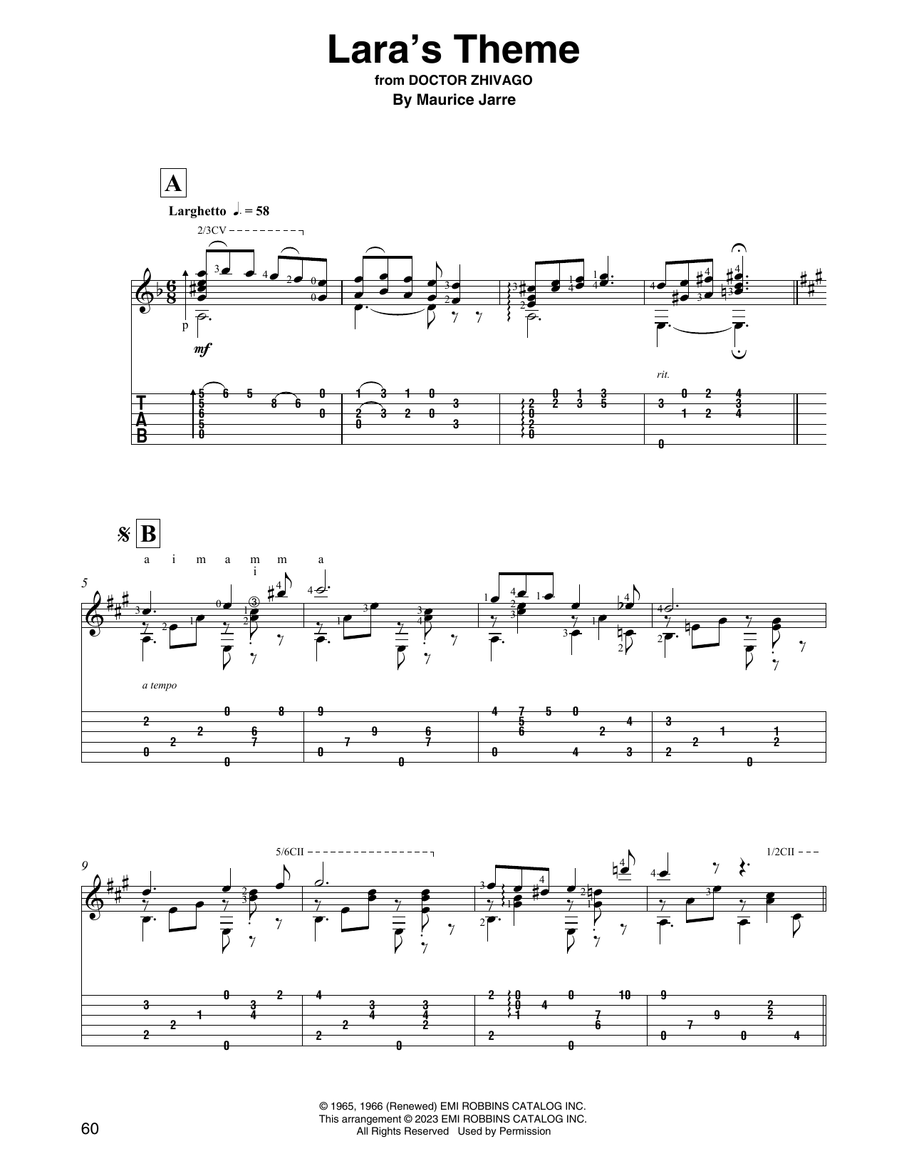 Maurice Jarre Lara's Theme (from Doctor Zhivago) Sheet Music
