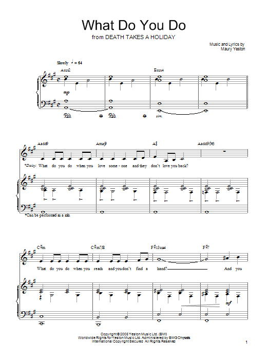 Maury Yeston What Do You Do Sheet Music