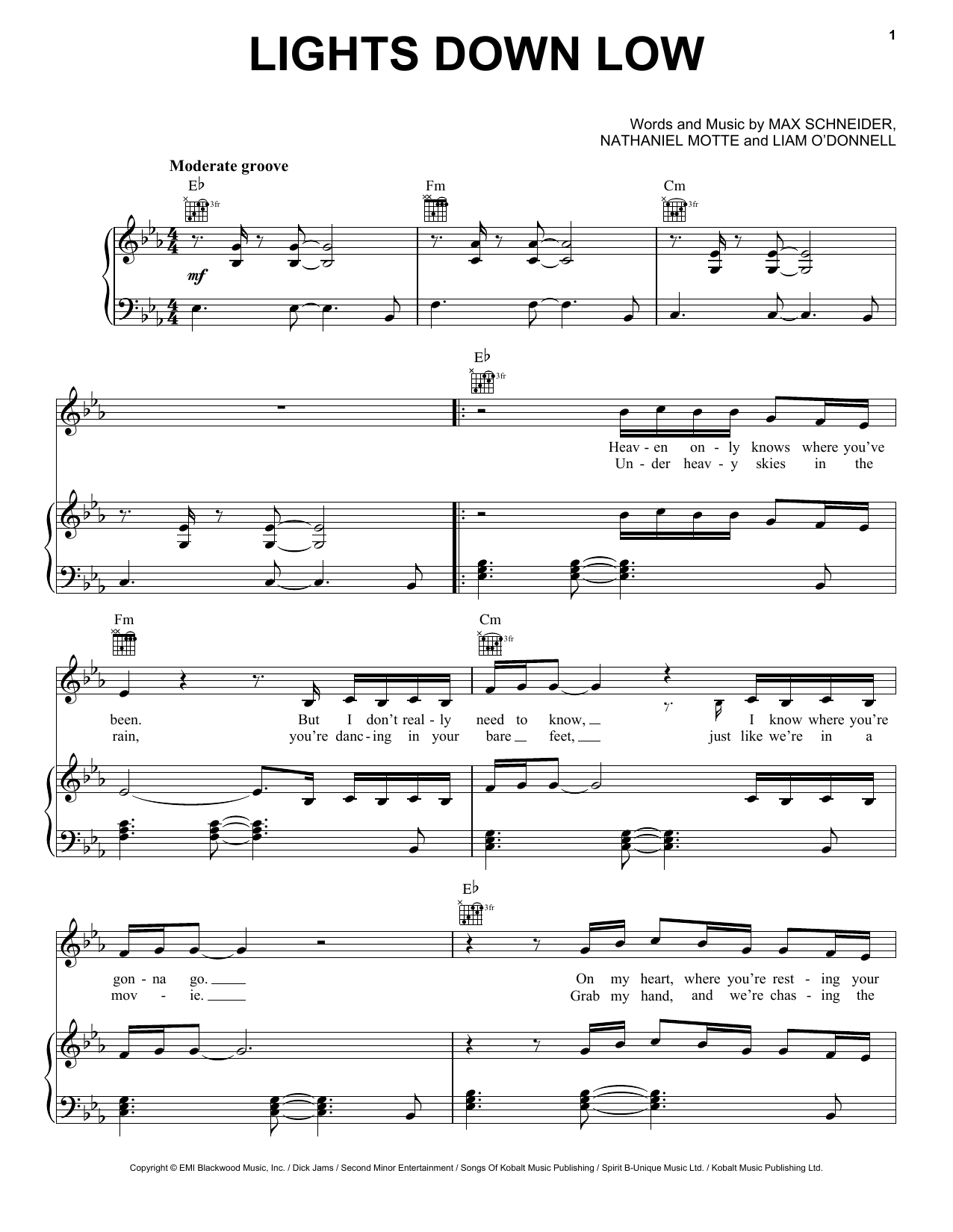 MAX Lights Down Low Sheet Music