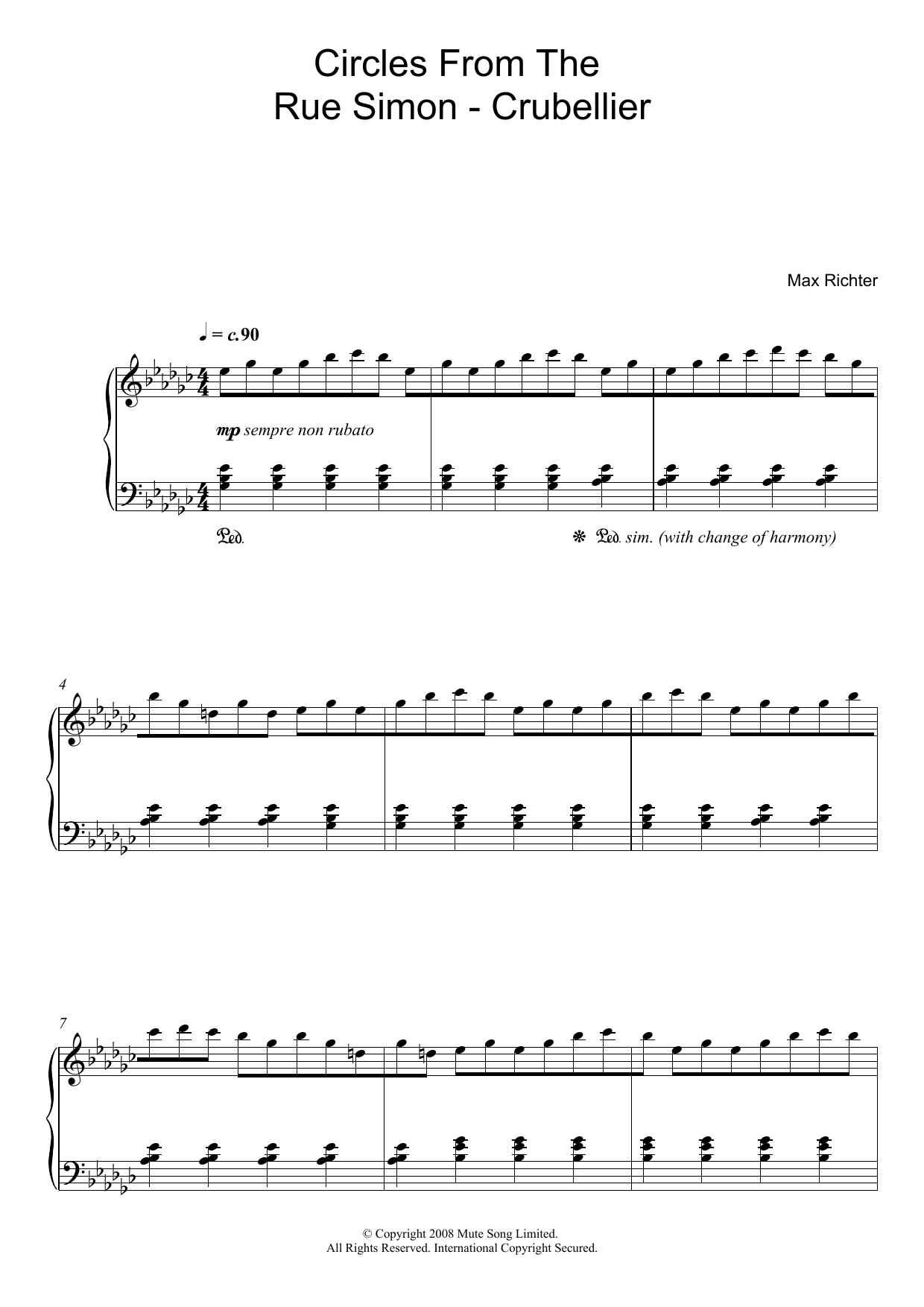 Max Richter Circles From The Rue Simon-Crubellier Sheet Music