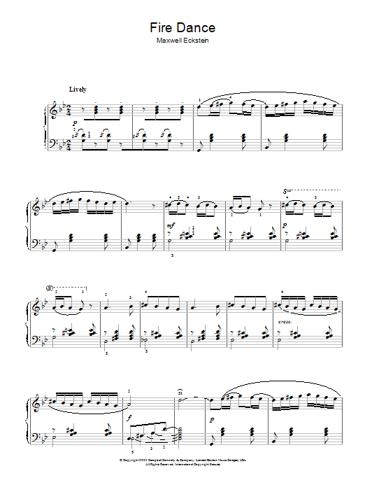 Maxwell Eckstein Fire Dance Sheet Music