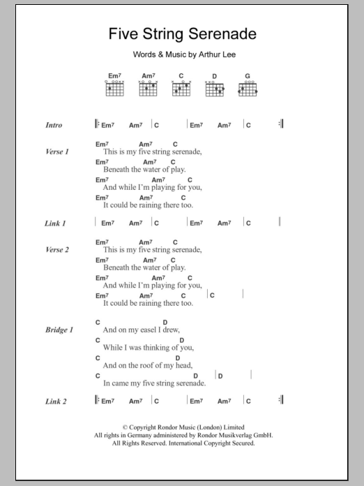 Mazzy Star Five String Serenade Sheet Music