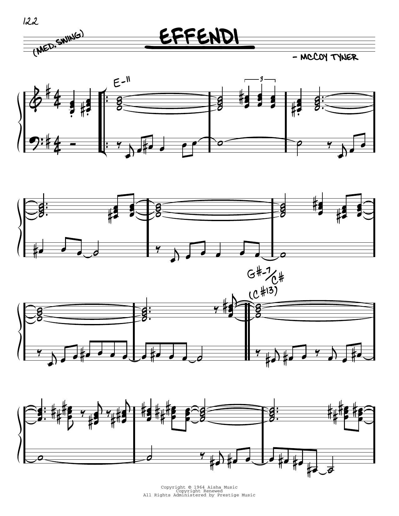 McCoy Tyner Effendi Sheet Music