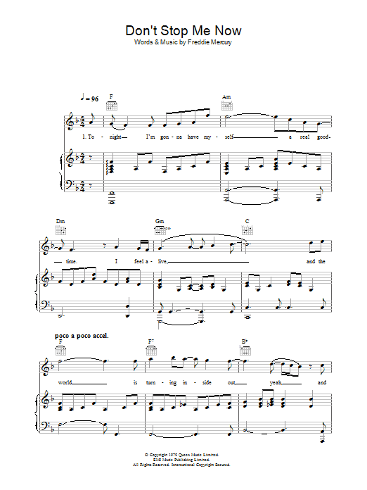 McFly Don't Stop Me Now Sheet Music