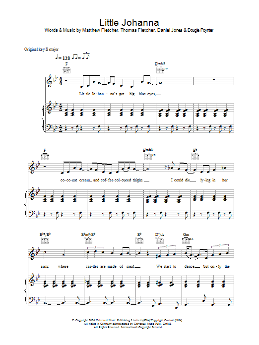McFly Little Joanna Sheet Music