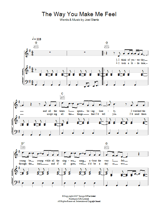 McFly The Way You Make Me Feel Sheet Music