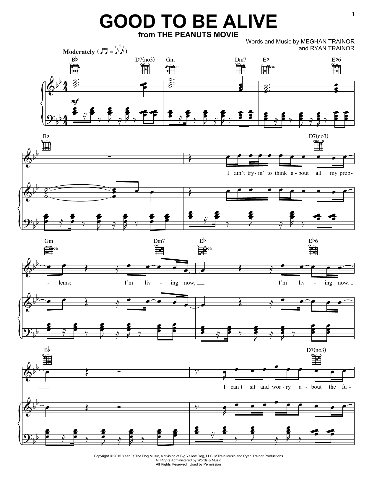 Meghan Trainor Good To Be Alive Sheet Music