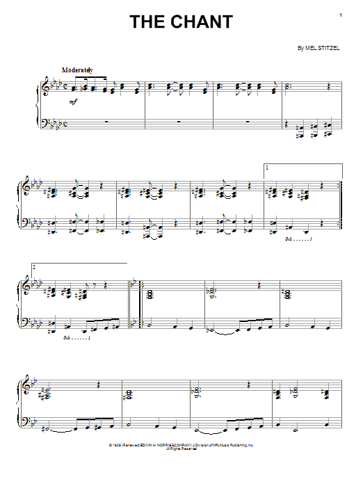 Mel Stitzel The Chant Sheet Music