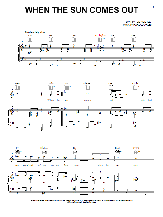 Mel Torme When The Sun Comes Out Sheet Music