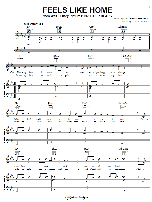 Melissa Etheridge Feels Like Home Sheet Music