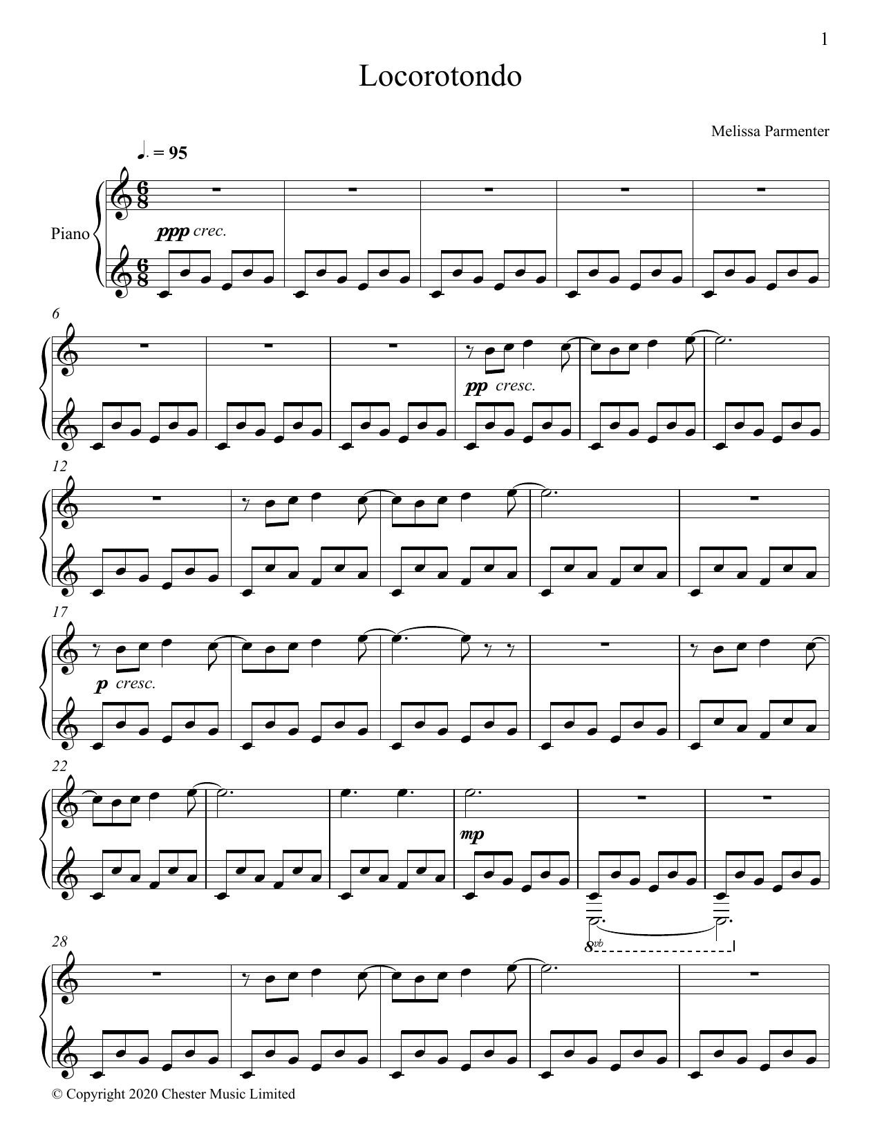 Melissa Parmenter Locorotondo Sheet Music