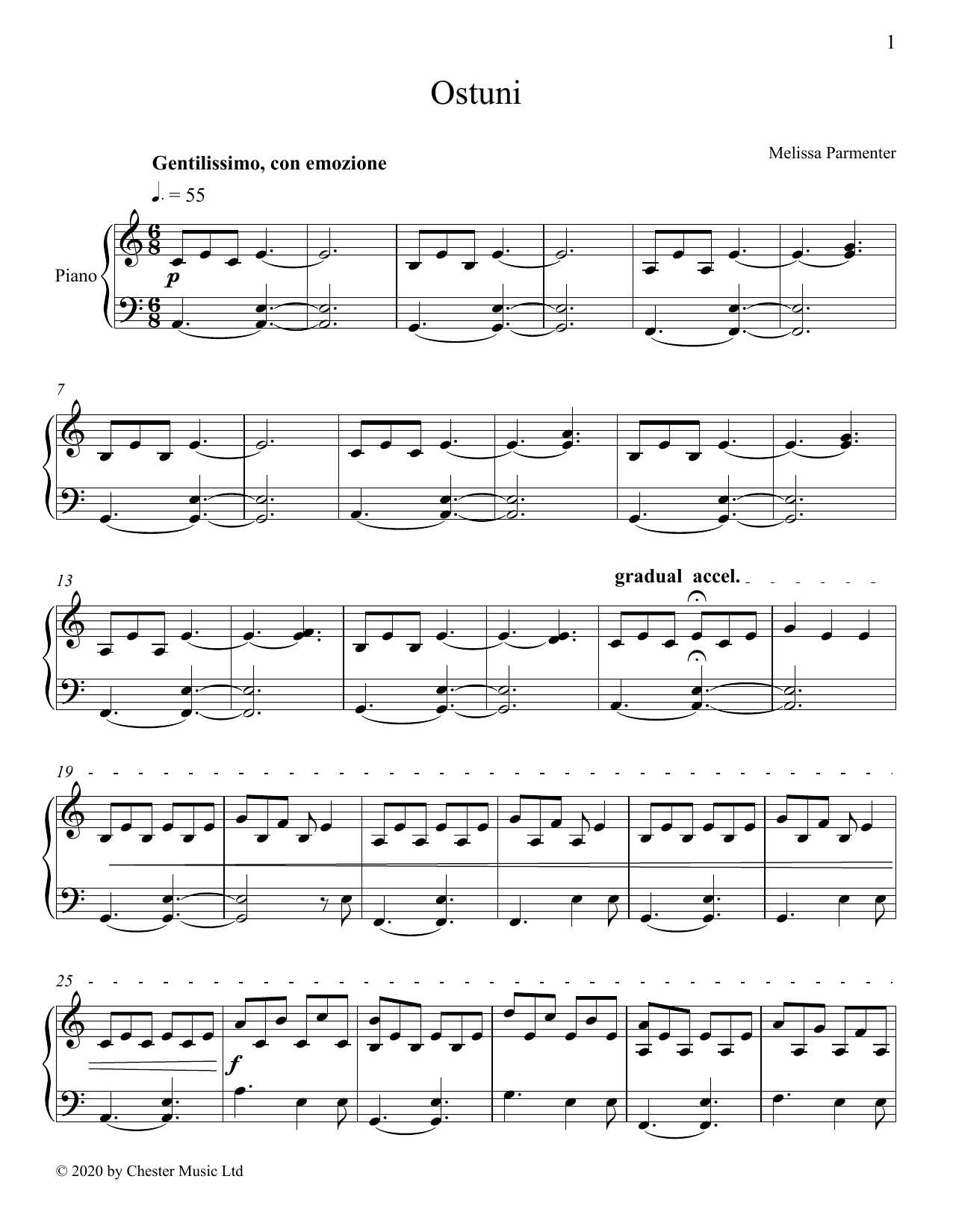 Melissa Parmenter Ostuni Sheet Music