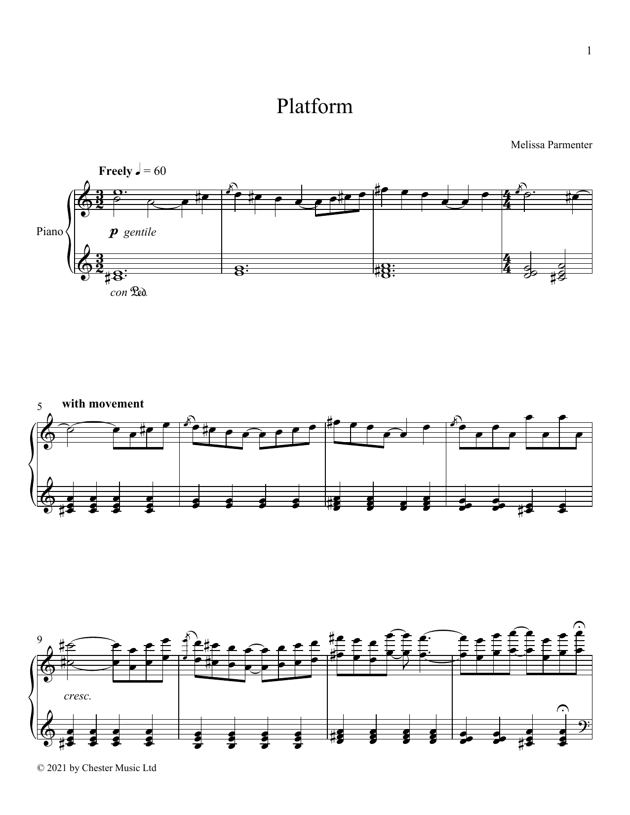 Melissa Parmenter Platform Sheet Music