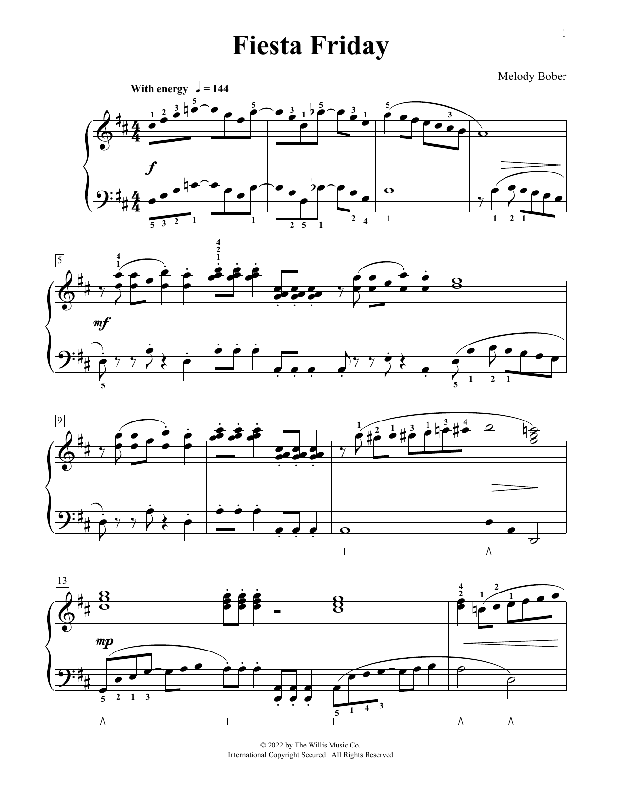 Melody Bober Fiesta Friday Sheet Music
