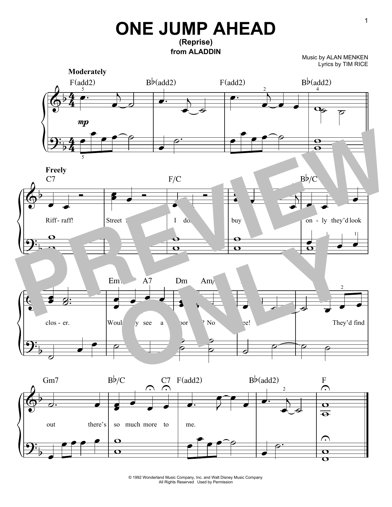 Mena Massoud One Jump Ahead (Reprise) (from Disney's Aladdin) Sheet Music