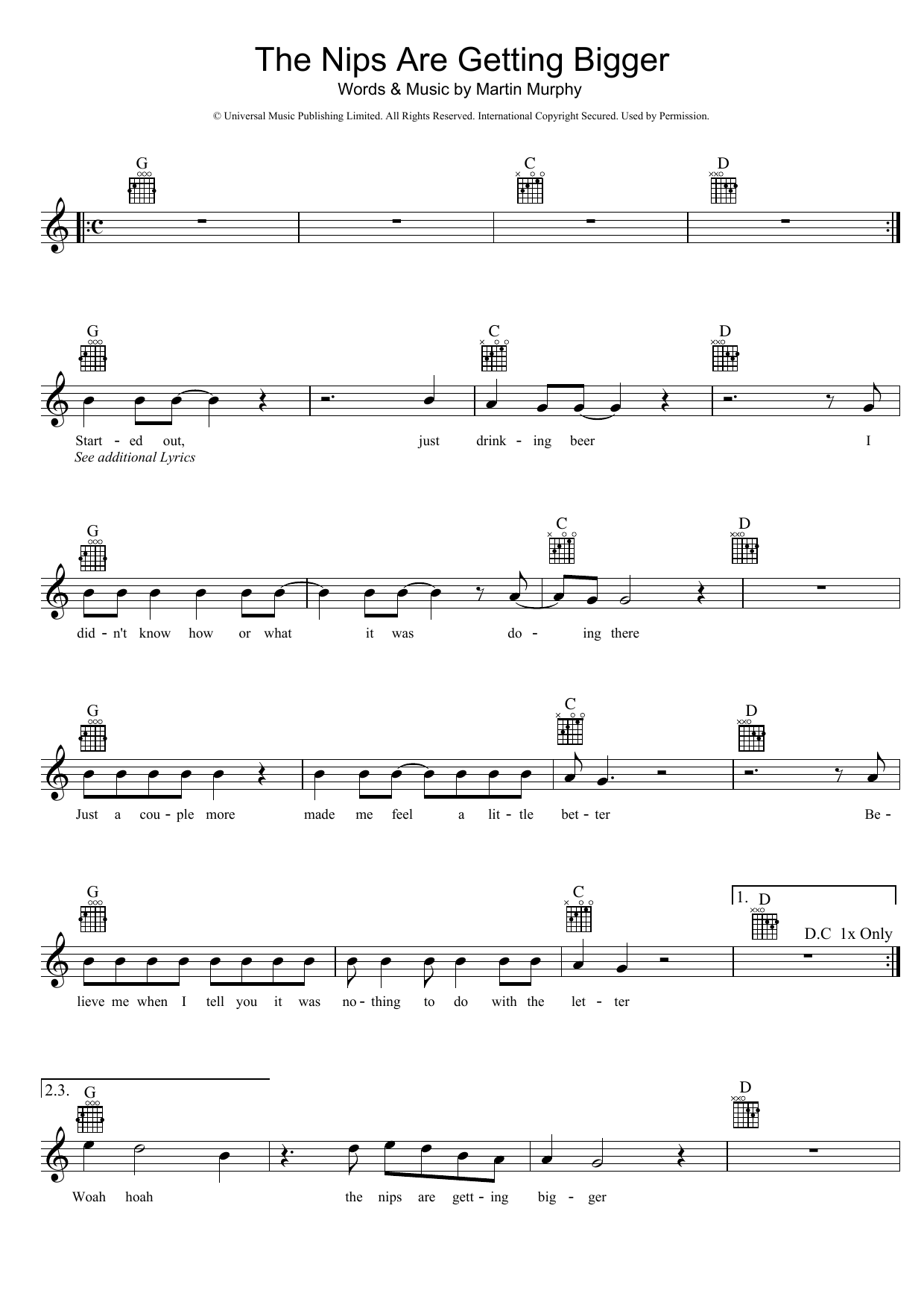 Mental As Anything The Nips Are Getting Bigger Sheet Music