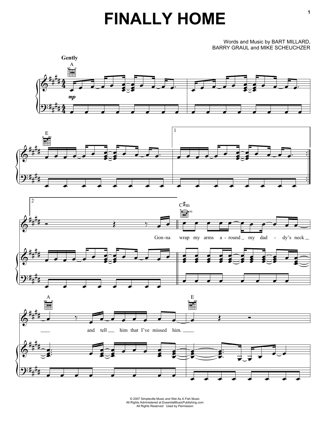 MercyMe Finally Home Sheet Music