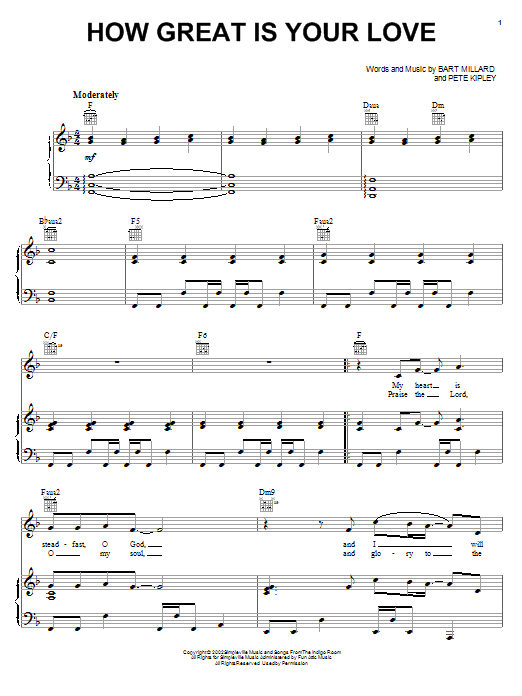 MercyMe How Great Is Your Love Sheet Music