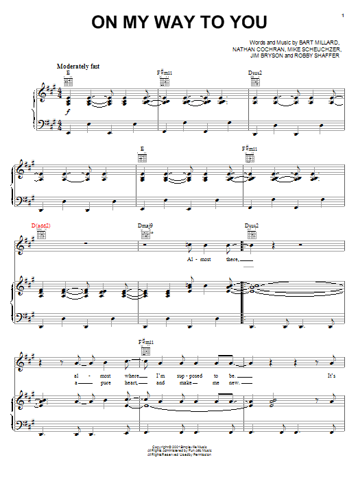 MercyMe On My Way To You Sheet Music