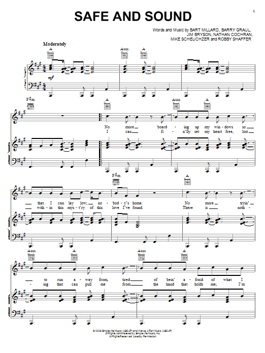 MercyMe Safe And Sound Sheet Music