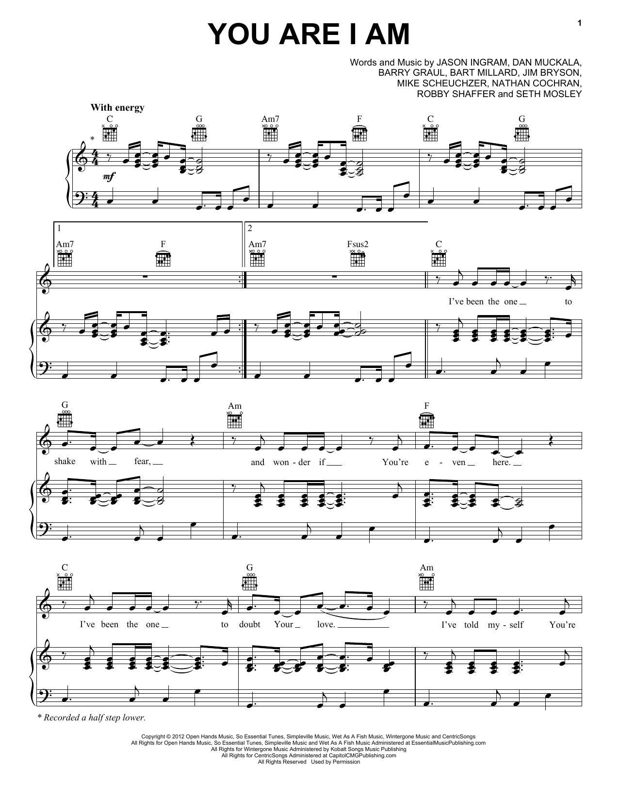 MercyMe You Are I Am Sheet Music