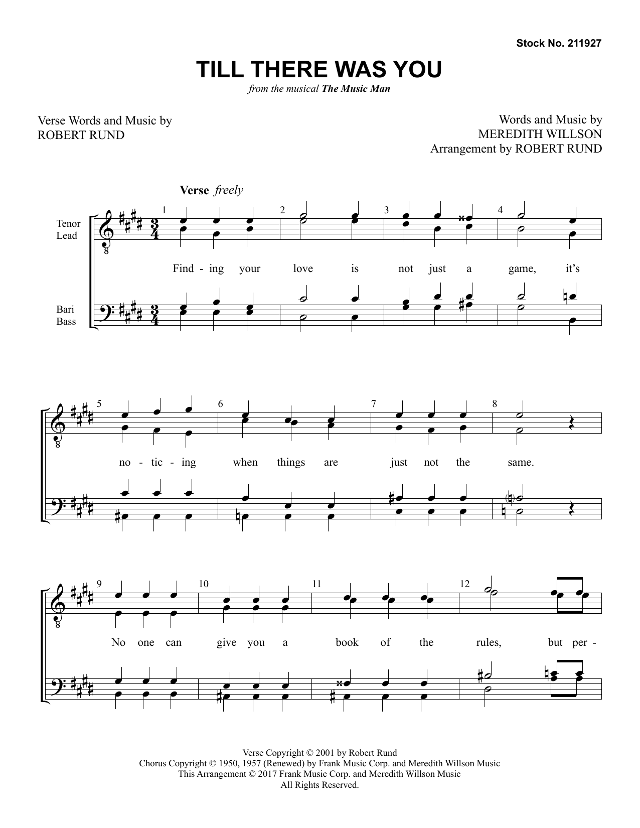 Meredith Willson Till There Was You (from The Music Man) (arr. Robert Rund) Sheet Music